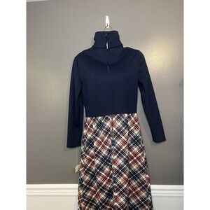 Vintage Haypence Dress Womens Medium Plaid Maxi Mod Turtleneck ILGWU USA 70s